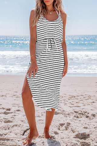 Vestido Largo Vestido Rayas Boda Una Boda Tiendas De Ropa De Playa