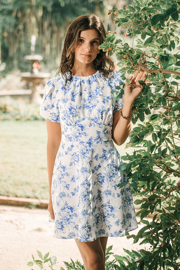 blue spring dress with sleeves Navy Blue Chiffon Chemise main image 0