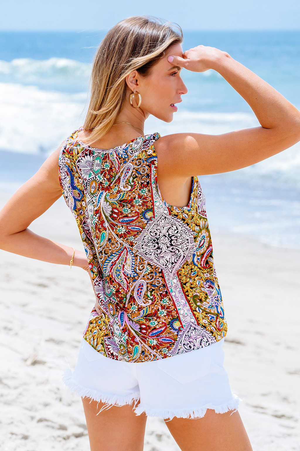 Paisley Print V-Neck Cami