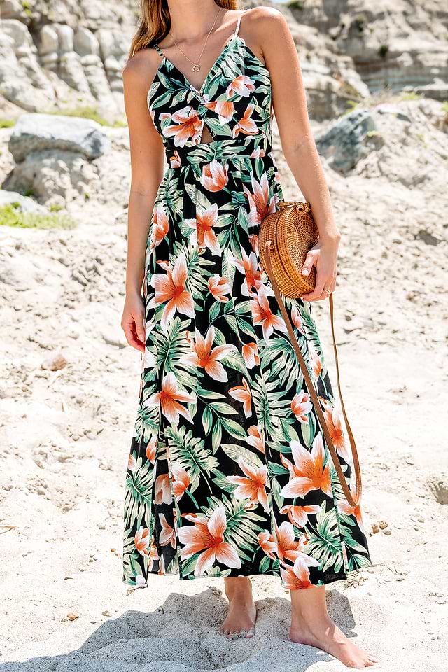 chinese dress ladies French Blue Floral Maxi