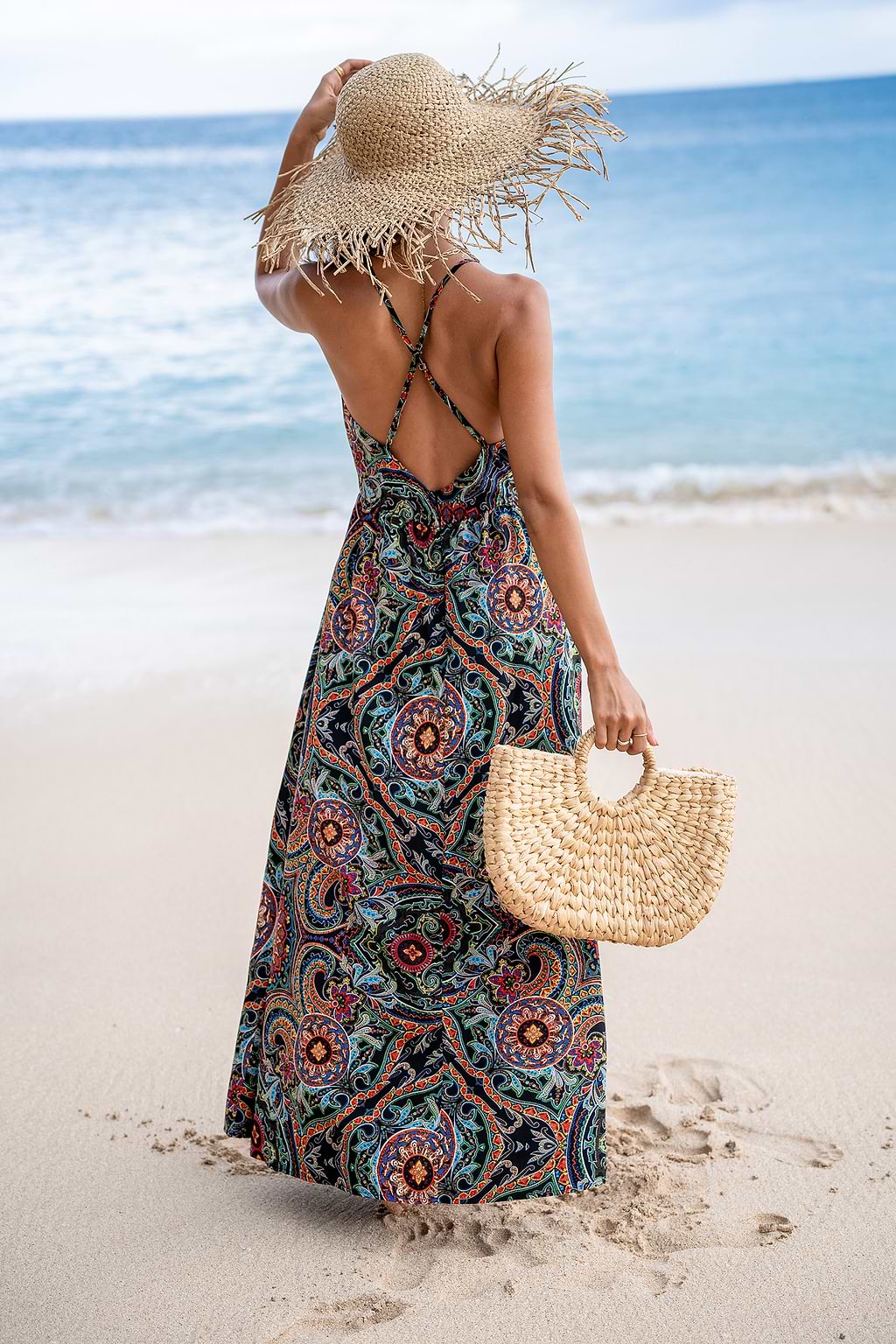 Maxi-jurk met bloemen sierlijke print