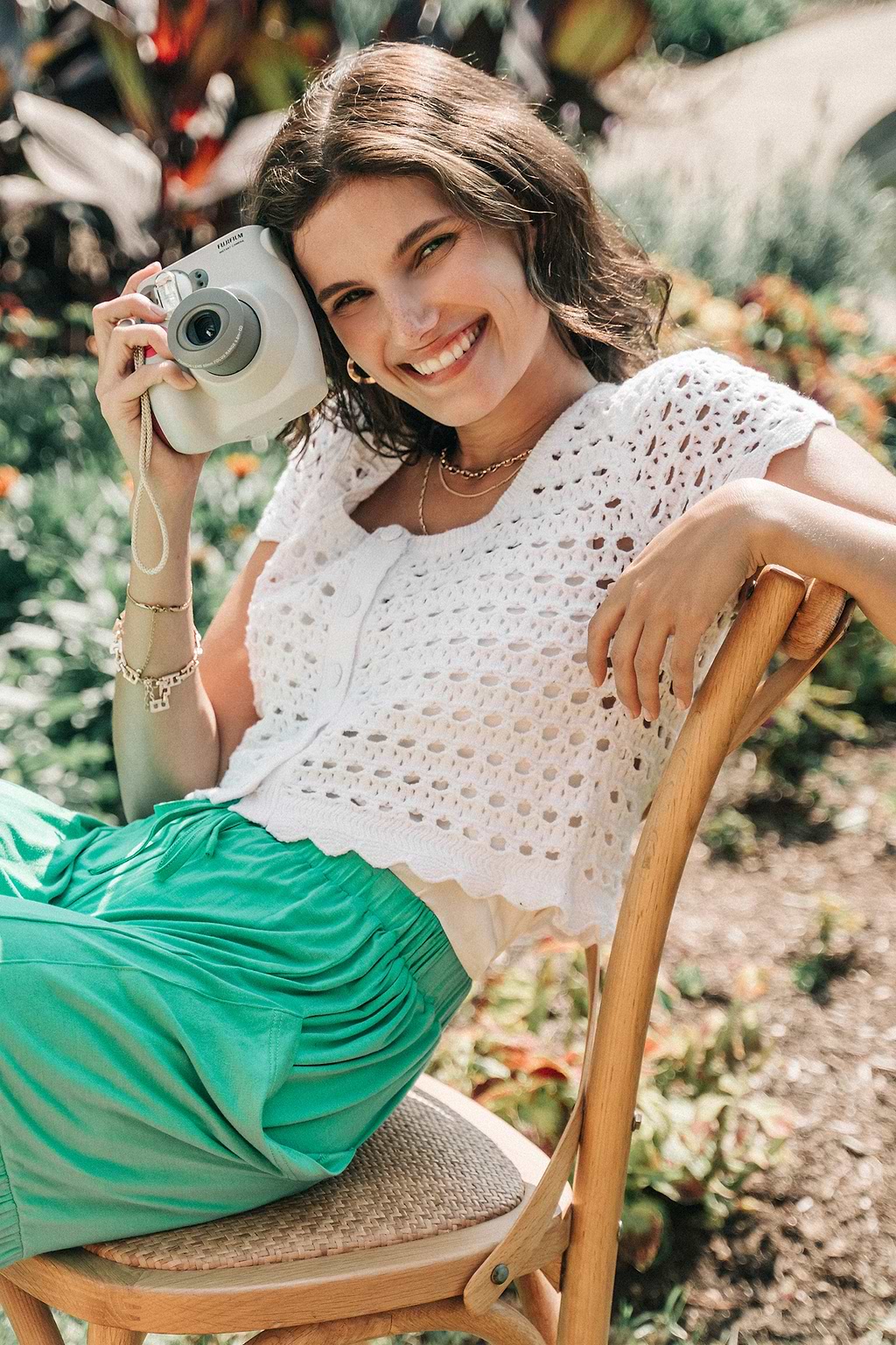 Gehäkelter Cardigan mit Wellenschliff