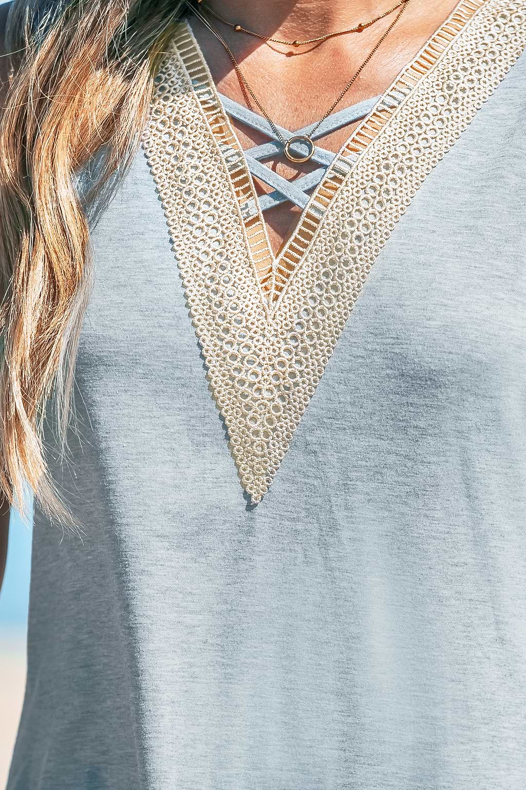 Robe mini à lacer en tricot chiné