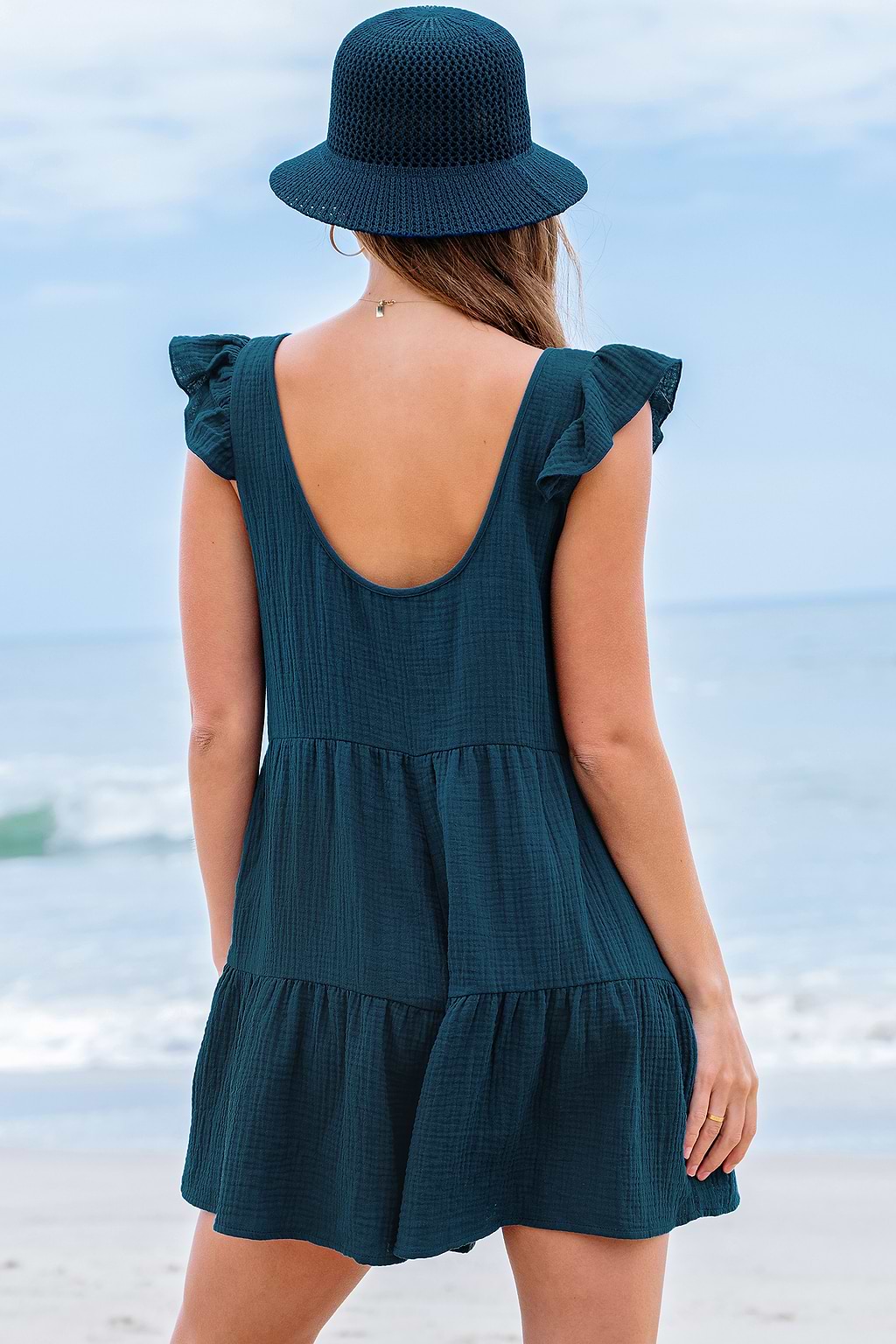 Seersucker Ruffled Romper