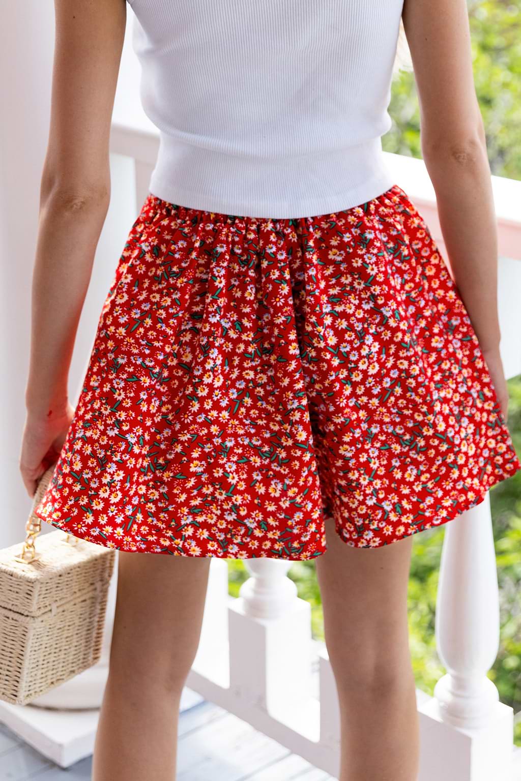 Roter Ditsy-Minirock