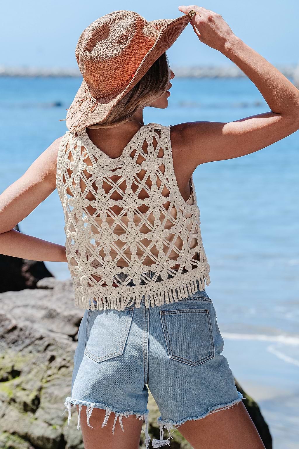 Gehaakte pure cover-up top