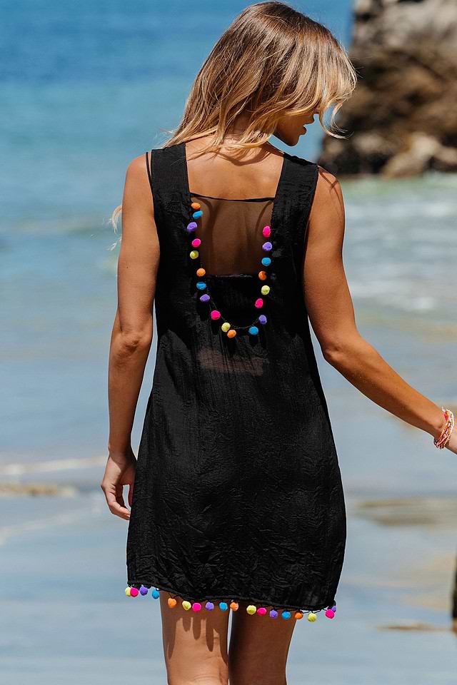 pom pom beach dress PONCHI