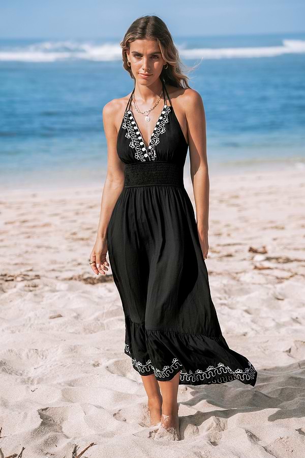 Midi Black Boho Dresses Spell Boho Midi Dress Midnight Garden Baltic Born