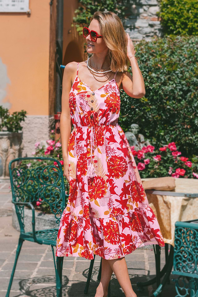 orange watercolour print tassel tie wrap maxi dress PrettyLittleThing | Dresses | Orange Watercolour Print Tassel Tie Wrap Maxi Dress