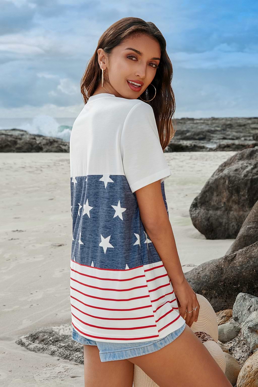 T-shirt met sterren en strepen