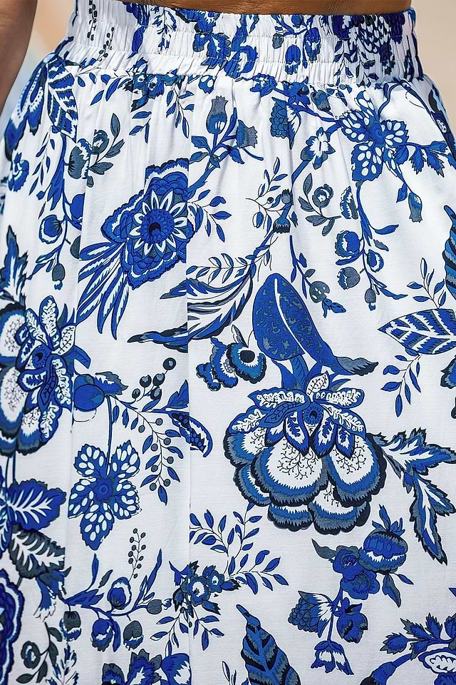 Jupe-short Golftini Taille XL – Bleu Ciel Imprimé Fleuri – Neuve Avec étiquette