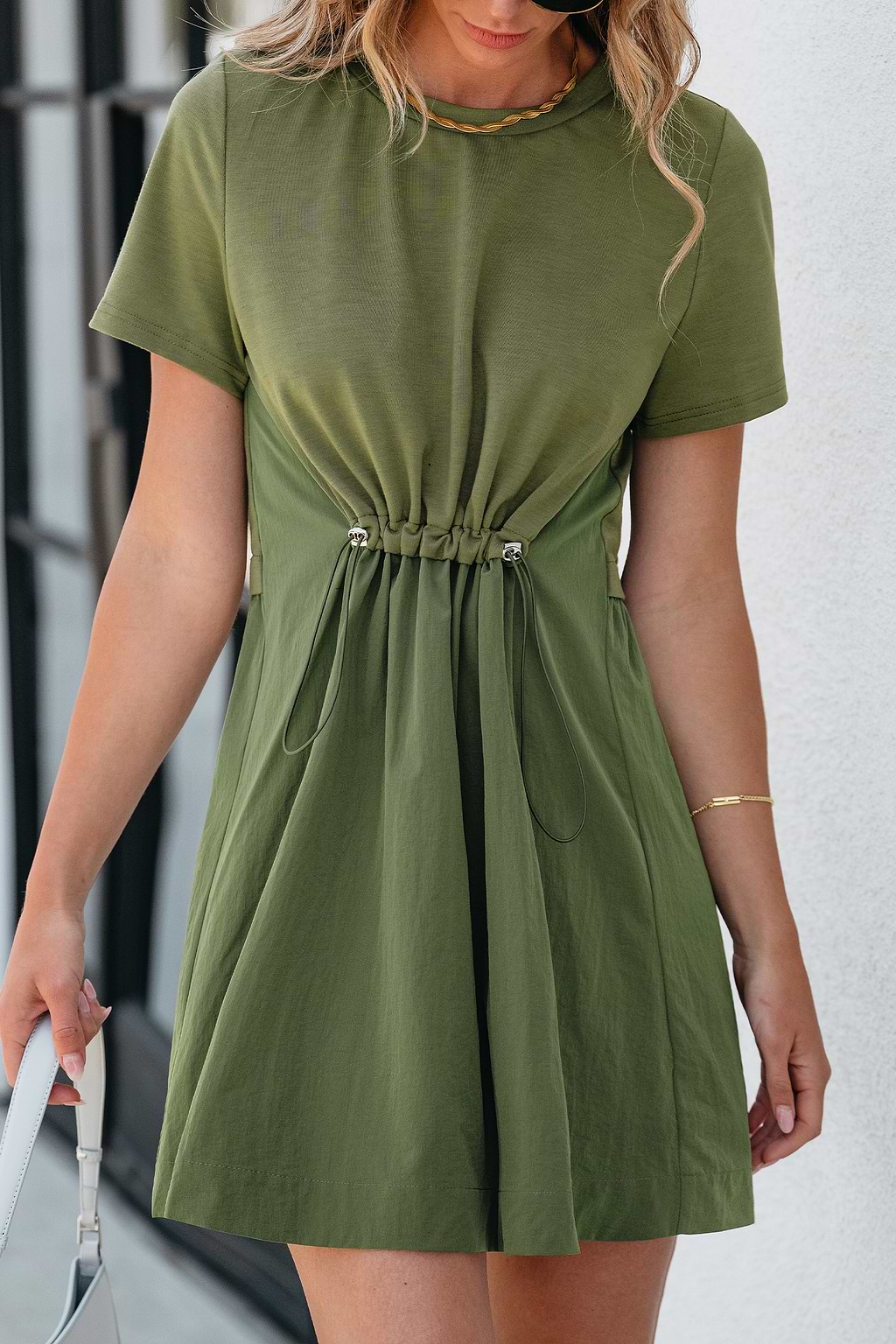 Toggle Drawstring Mini Dress