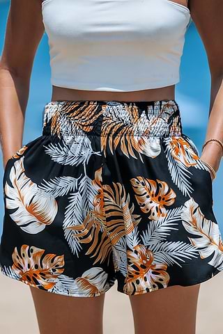 Short Taille Haute CUPSHE Femme - Coton Élastique Jambes Larges Style Décontracté