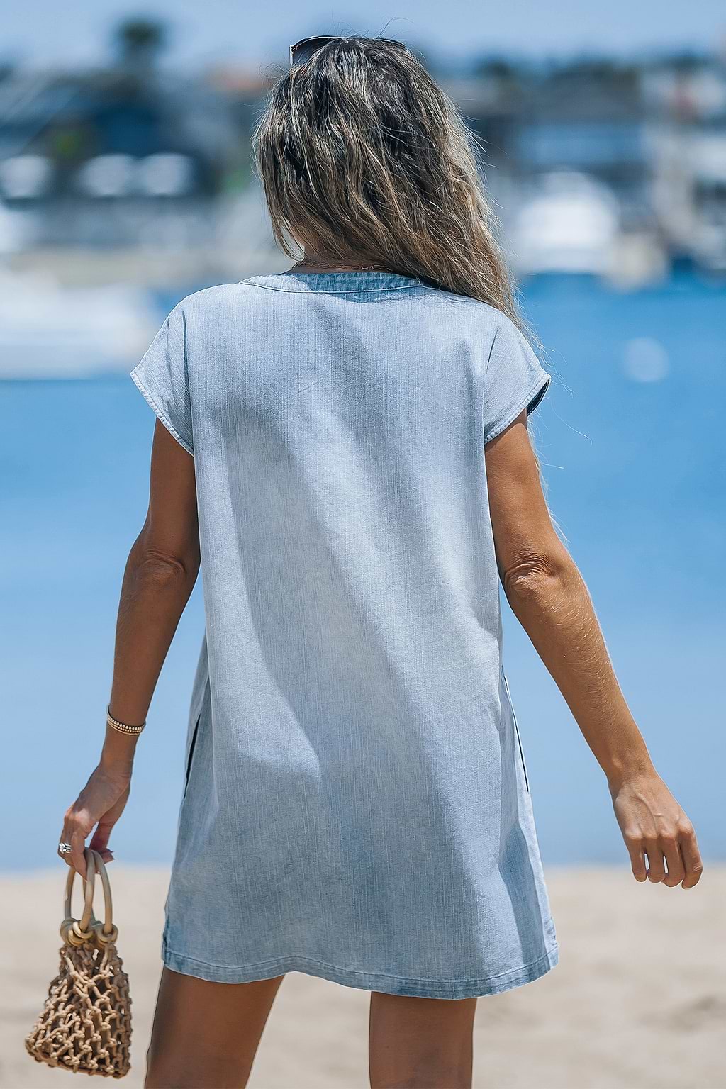 Ombre Wash Denim Mini Dress