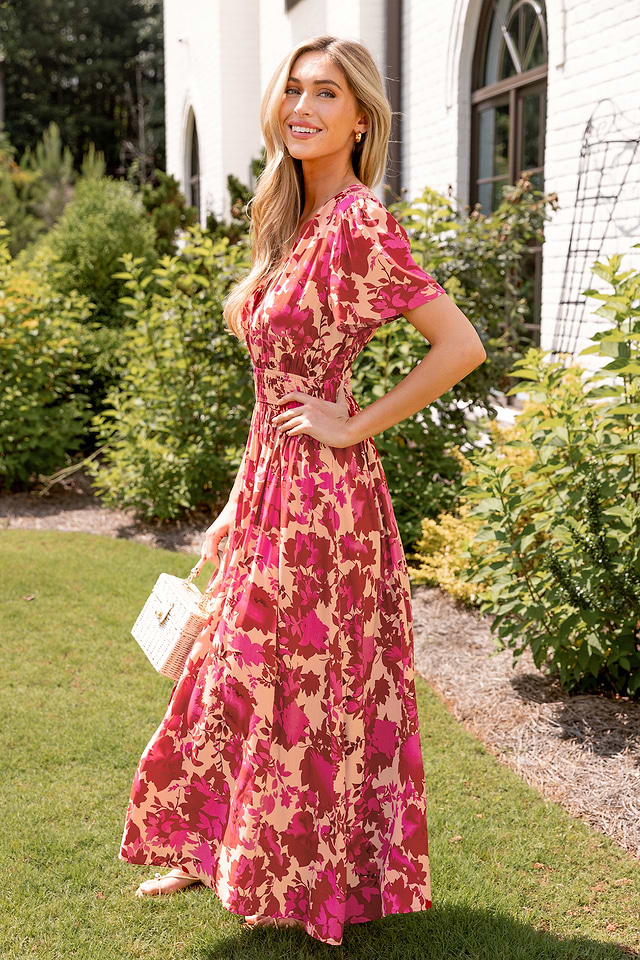 fitted lace wedding dress Bohemian Print Maxi Wrap Dress | Boho Maxi Dress | Love that Boho main image 0