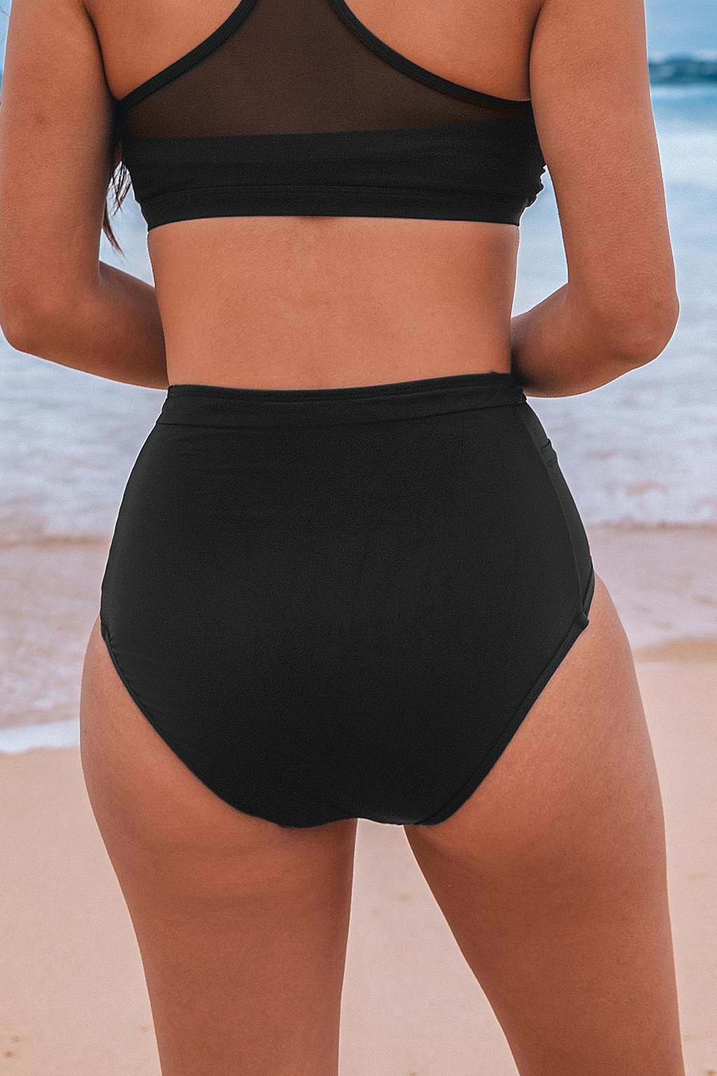 Period Black High-Rise Retro Bikini Bottoms