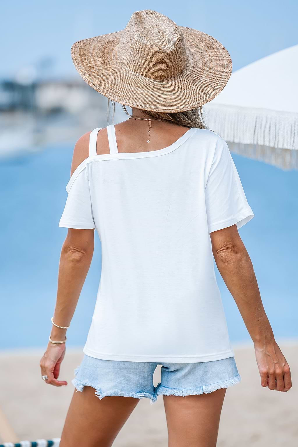 White One-Shoulder Top