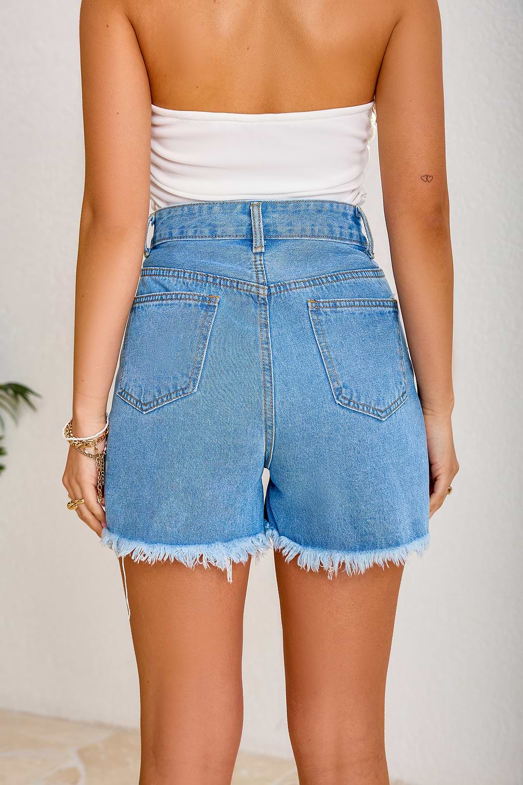 Frayed Denim Shorts