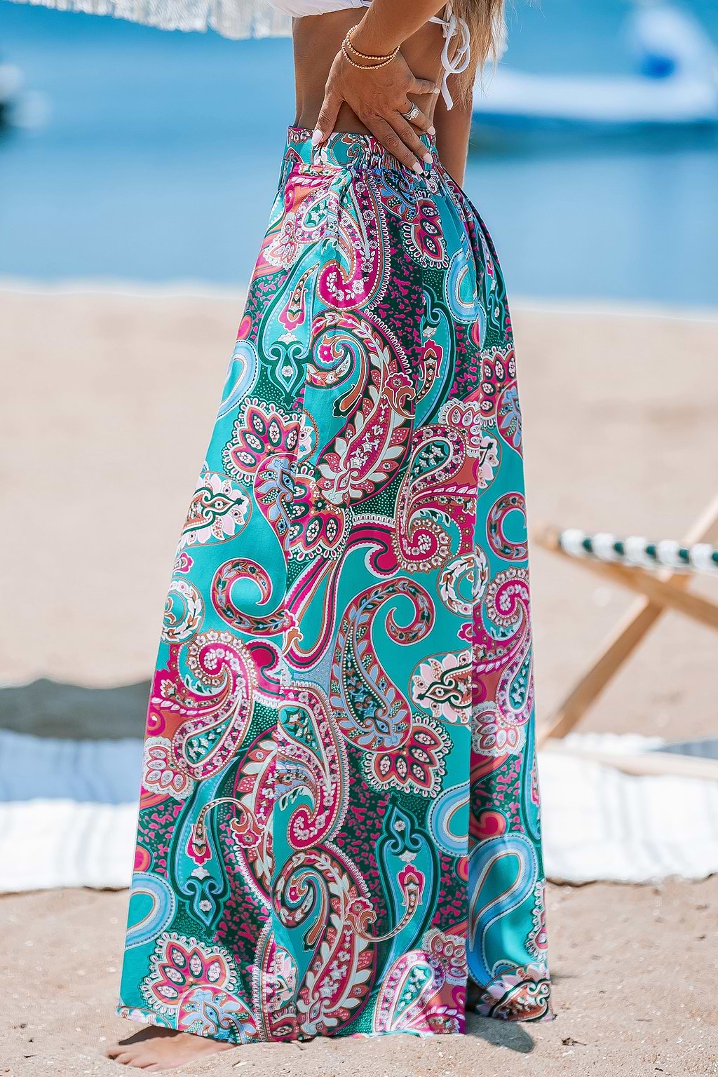 Paisley High-Rise Wide Leg Pants