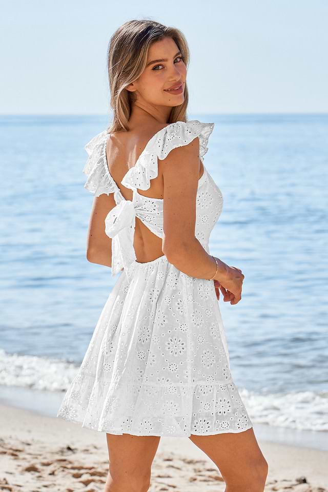 kaye flutter sleeve mini dress long sleeve mini dress cotton Rocky Ella Long Sleeve Mini Dress