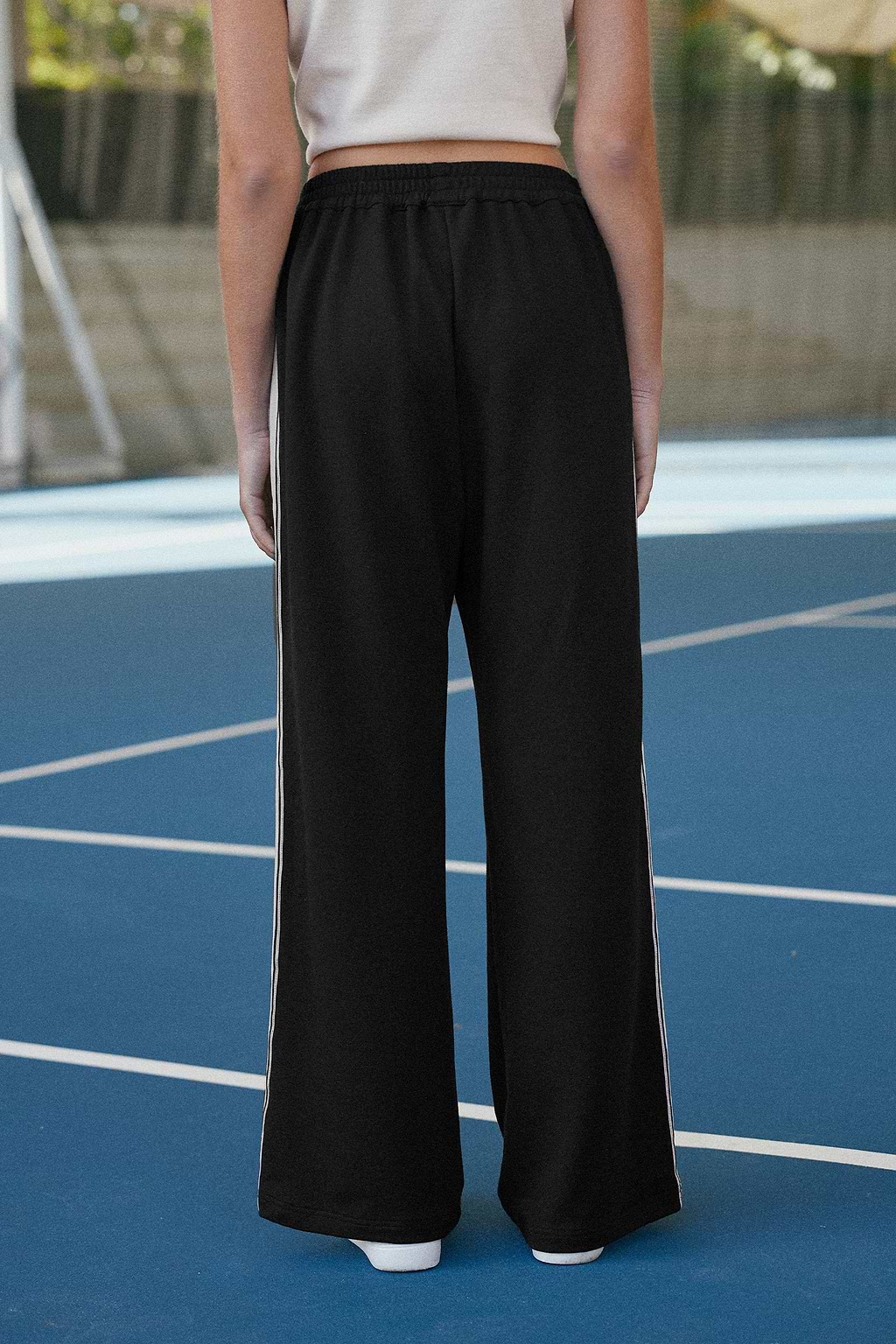 Jerseybroek met elastische taille aan de zijkant