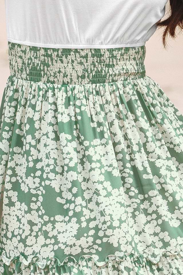 Ditsy Floral Print Tank Combo Dress