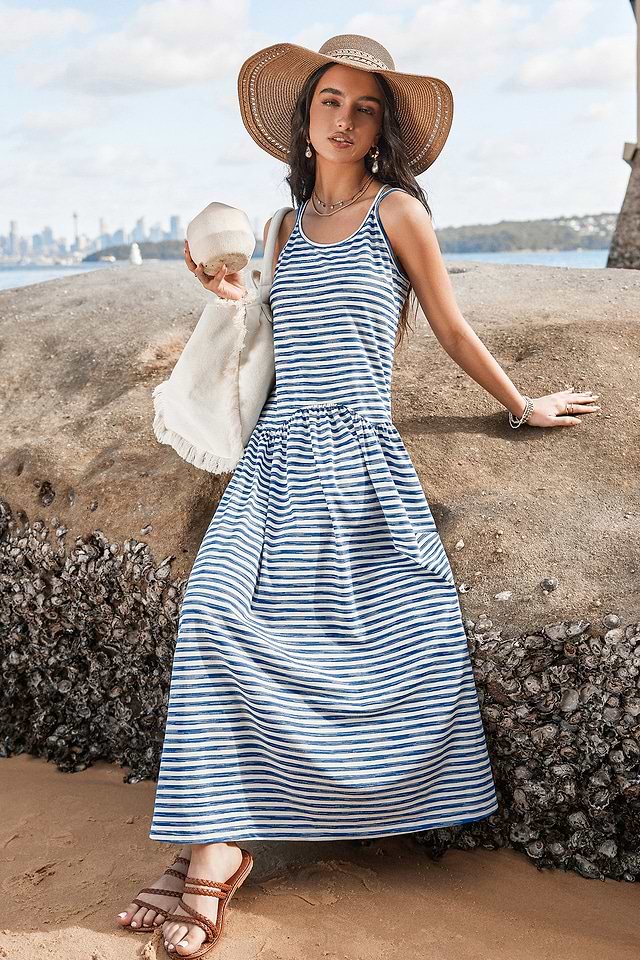 blue dress for baby girl Nellie Drop Waist Maxi Dress in Blue main image 1