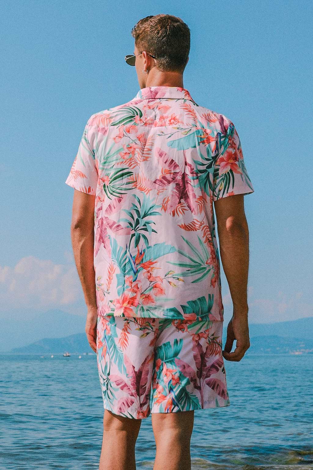 Men's Floral Print Button-Front Shirt