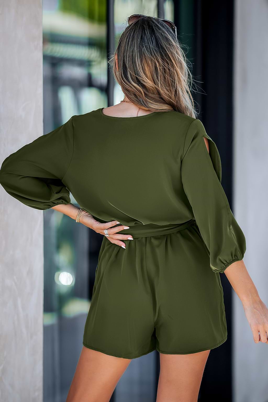 Surplice Loose Leg Romper