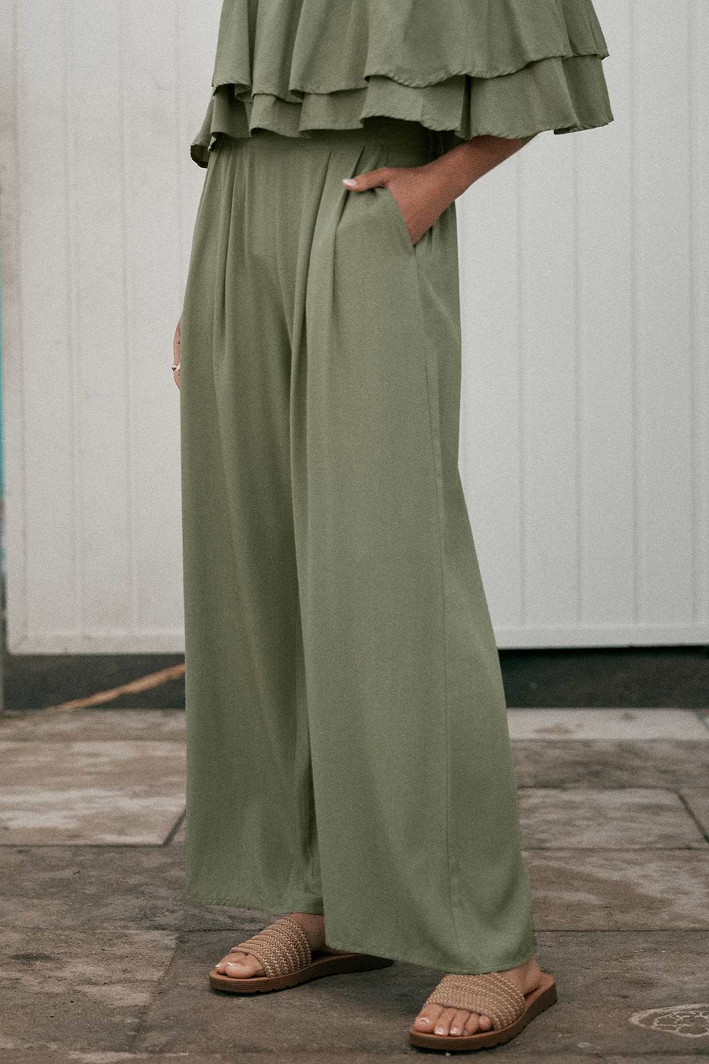 Sage High-Rise Wide-Leg Pants