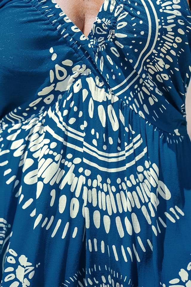 Blue Boho Halterneck Maxi Dress Blue Boho Halterneck Maxi Dress