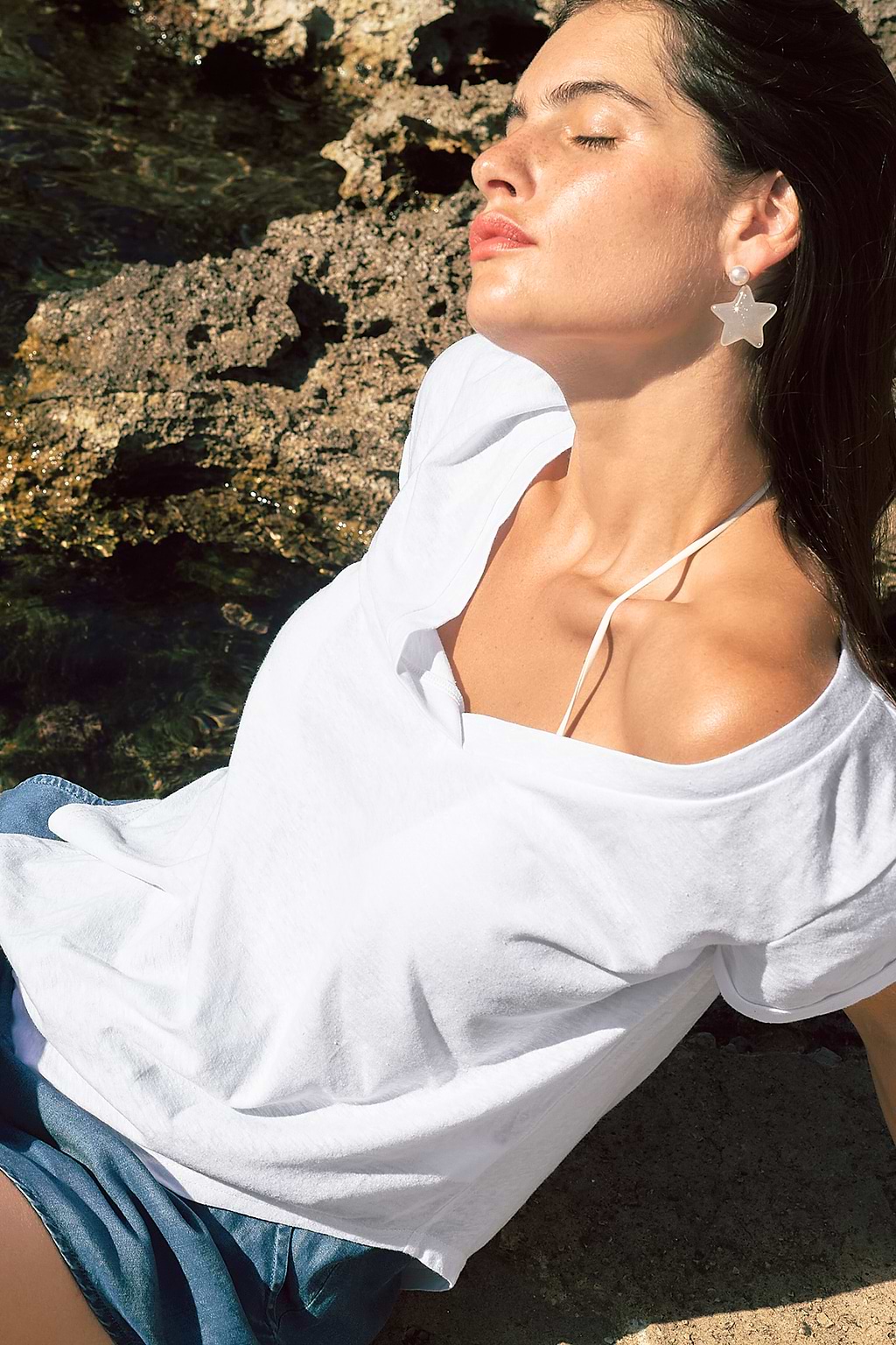 White V-Neck Tee