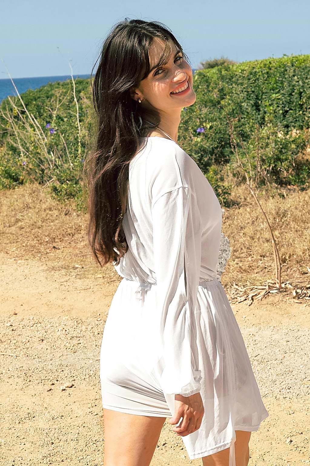 Sheer Long Sleeve Cover-Up Romper