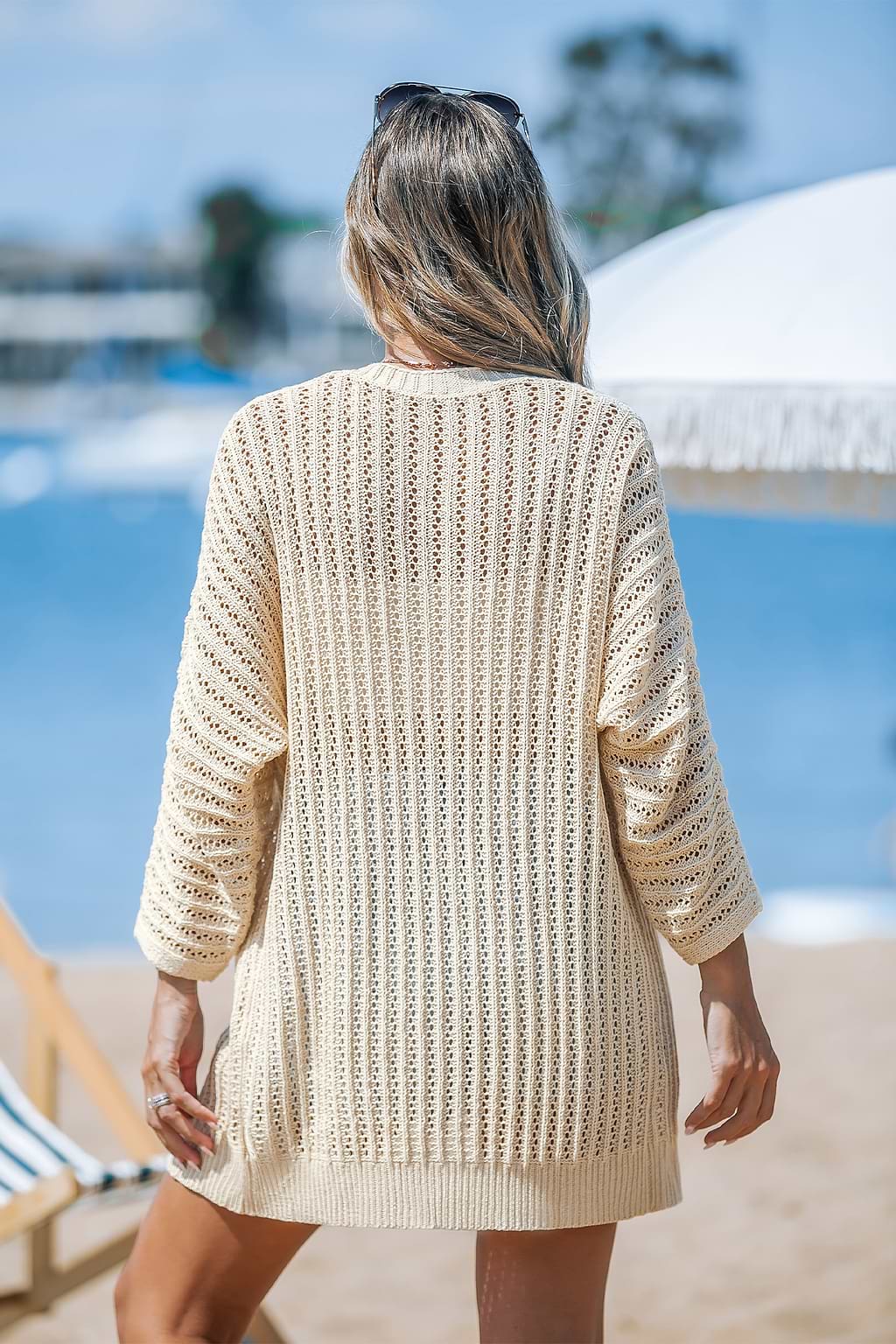 Crochet Open-Front Cover-Up Cardigan