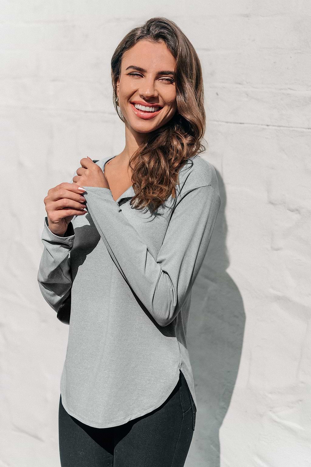 Light Grey Long Sleeve Jersey Tee