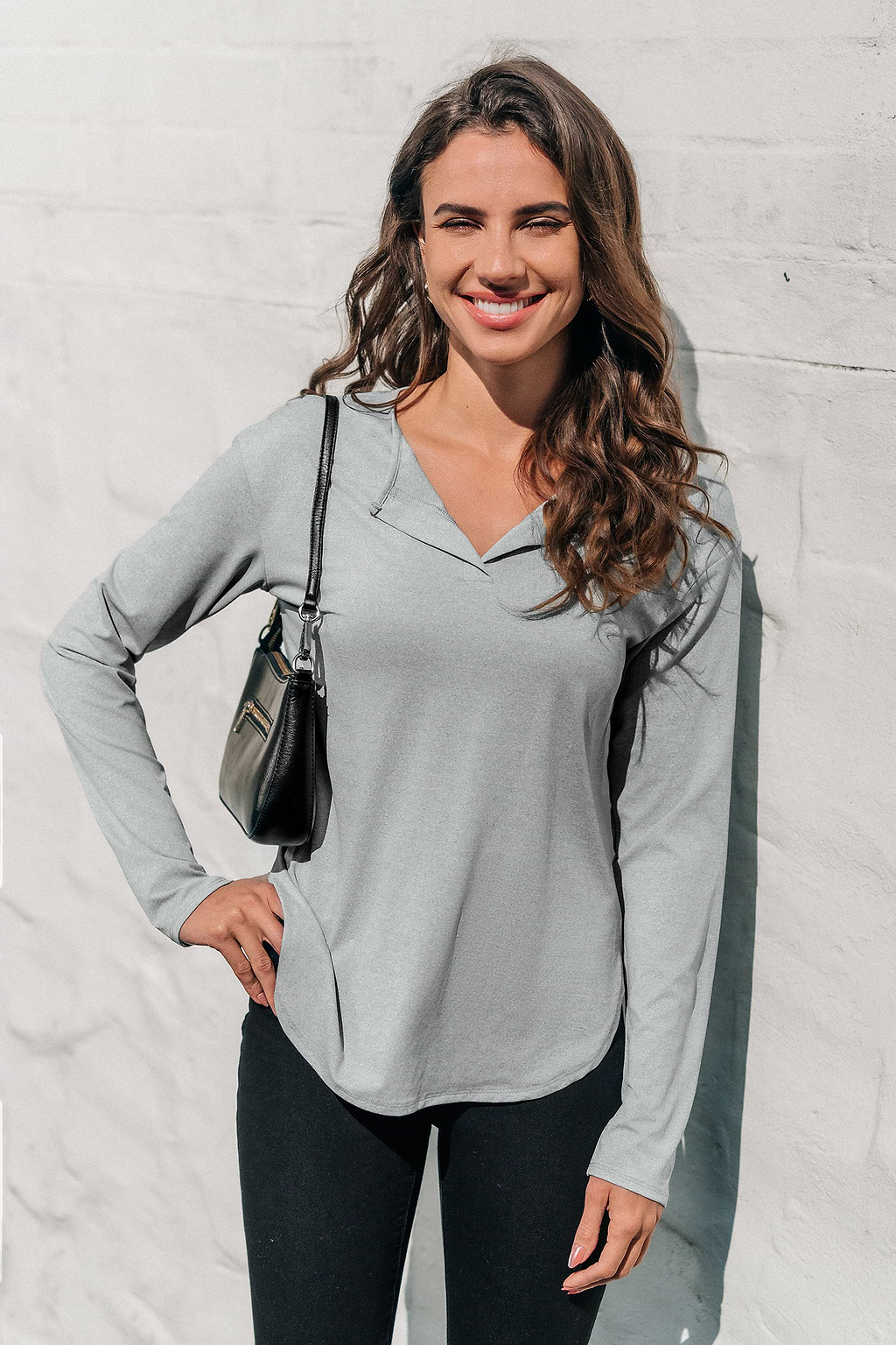 Light Grey Long Sleeve Jersey Tee