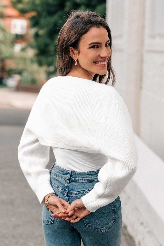 White Long Sleeve Open Front Shrug White Long Sleeve Open Front Shrug