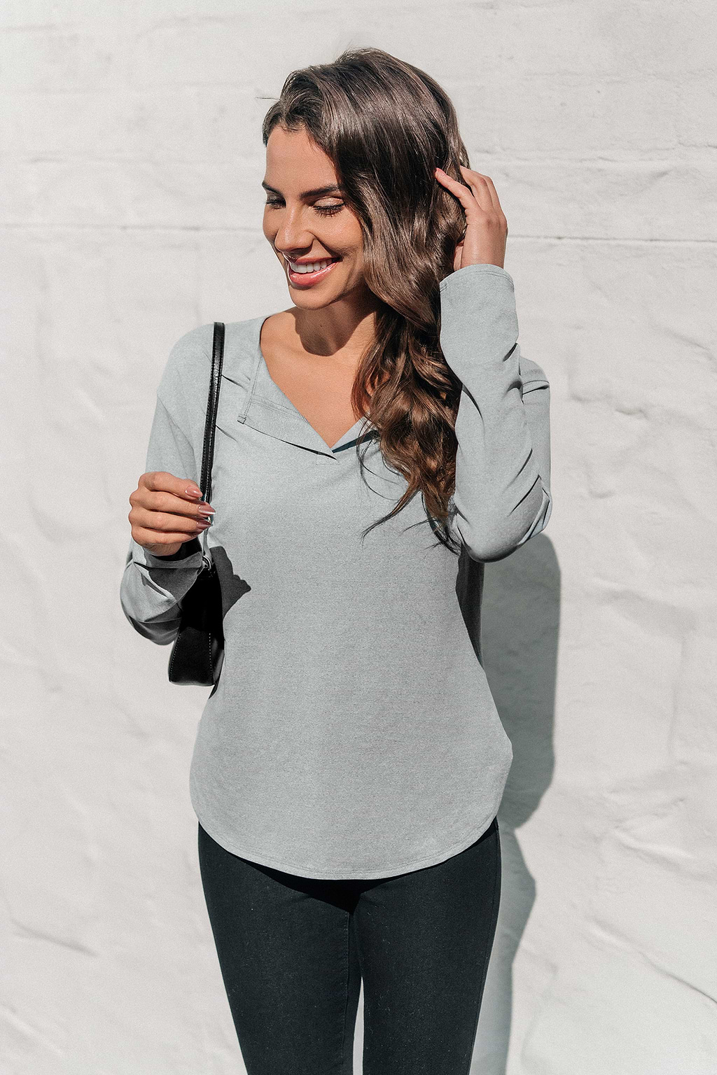 Light Grey Long Sleeve Jersey Tee