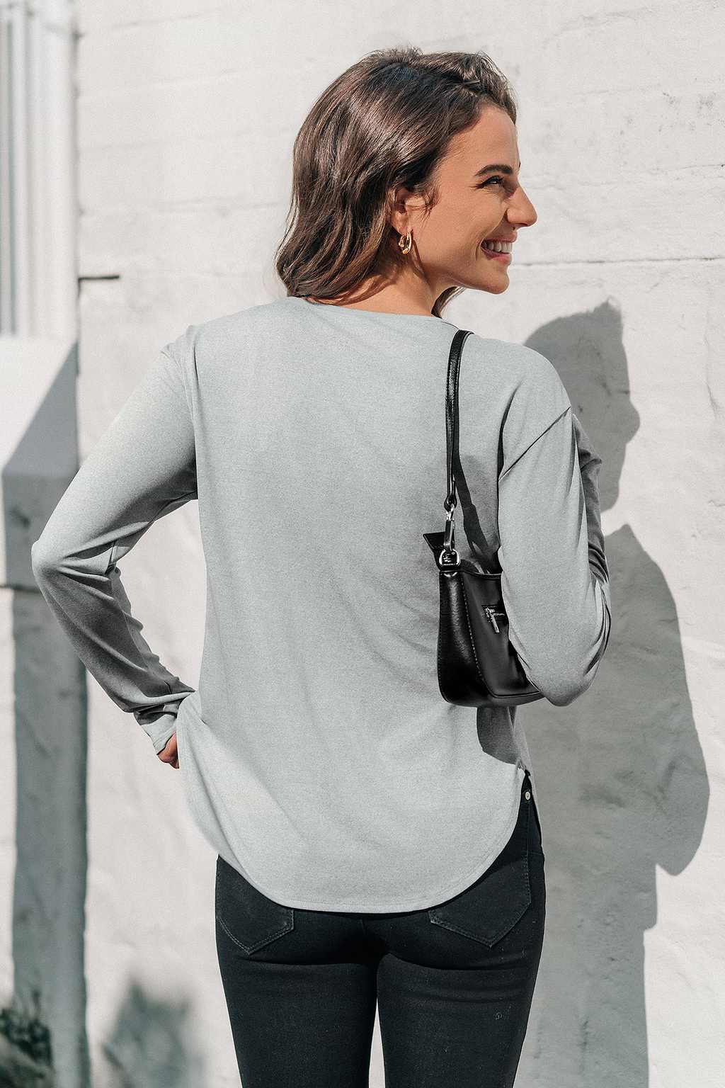 Light Grey Long Sleeve Jersey Tee