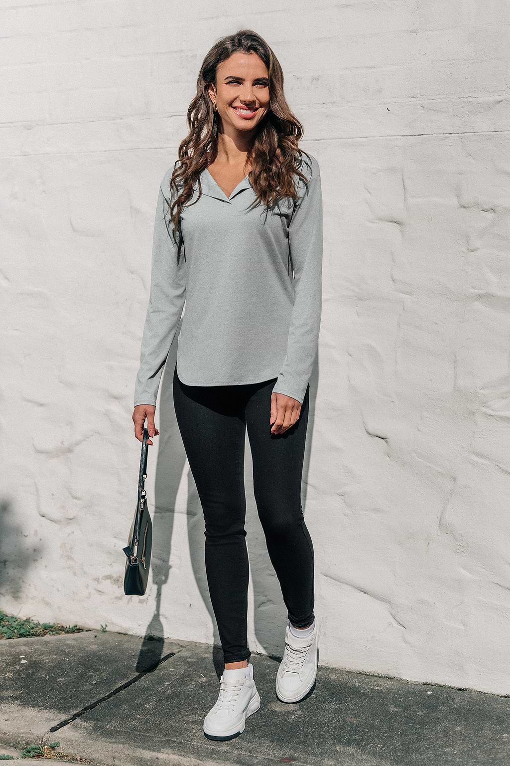 Light Grey Long Sleeve Jersey Tee