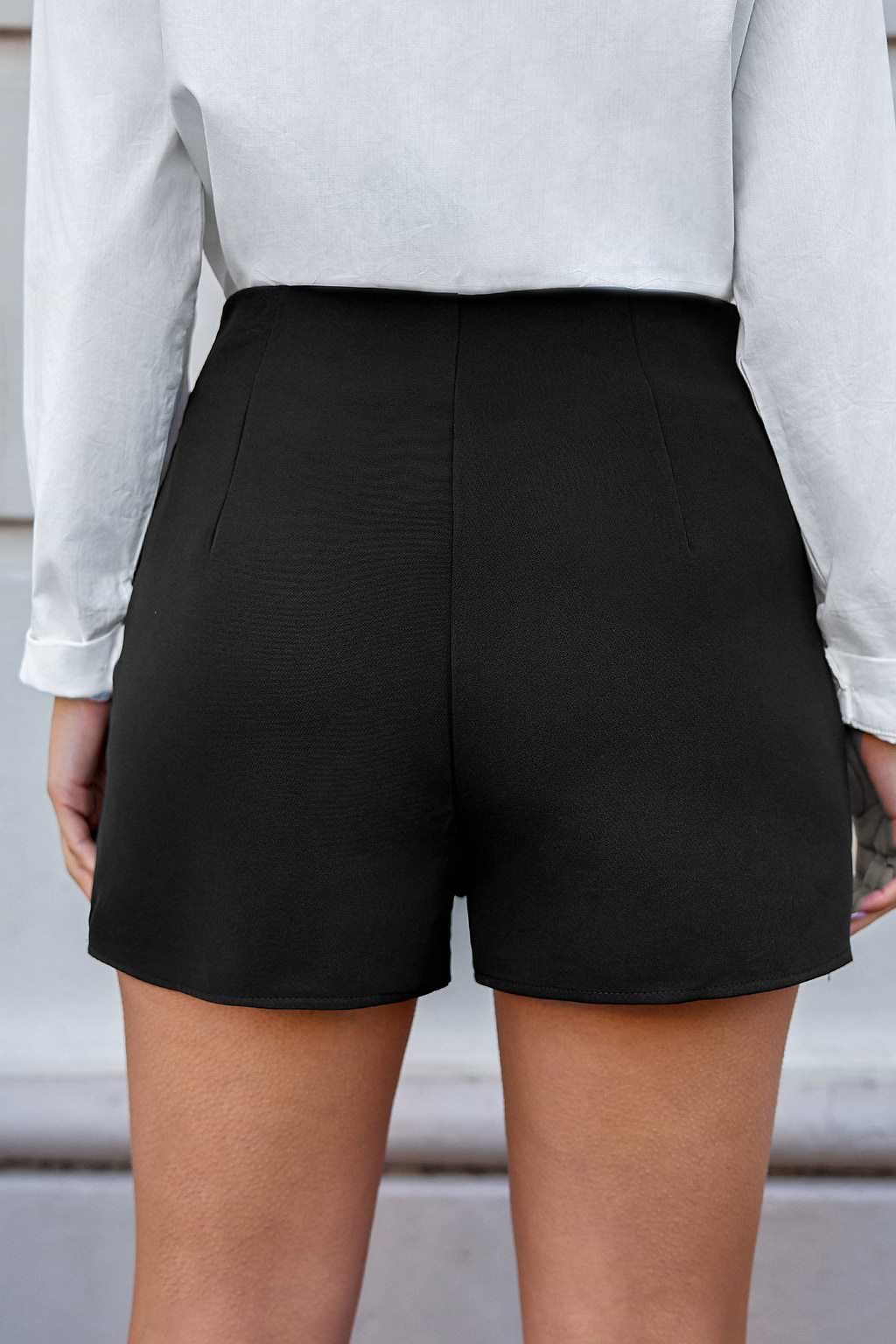 Black Straight Leg Wrap Skort