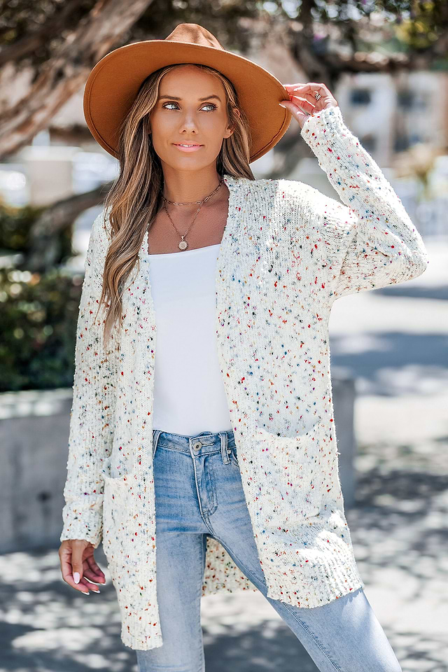 Confetti Knit Long Sleeve Duster Cardigan