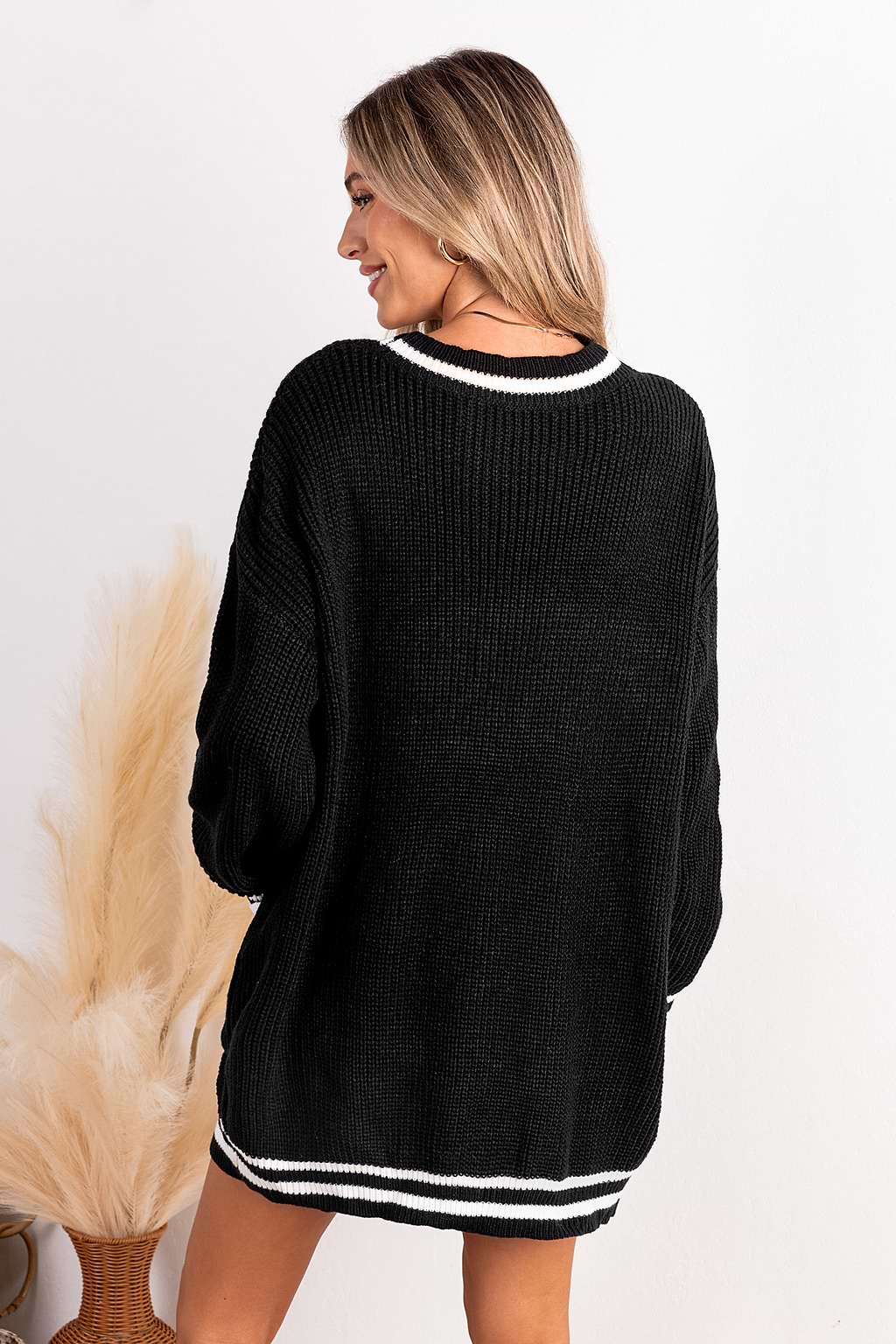 Black Long Sleeve Button Up Cardigan