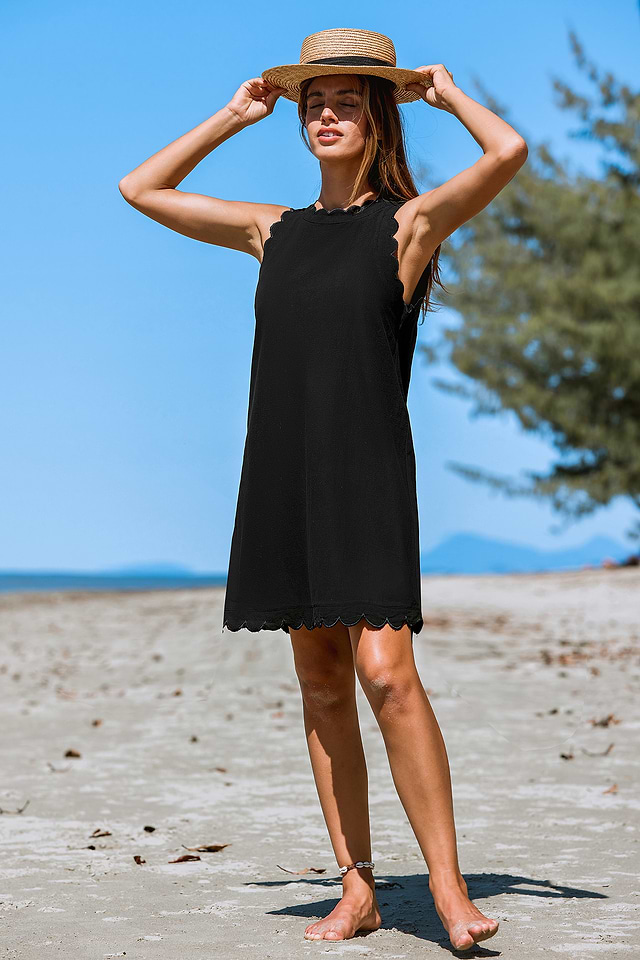 black scalloped dress Black & Red Men's Dress Shoes + Belt – Ja Ja Genau main image 0