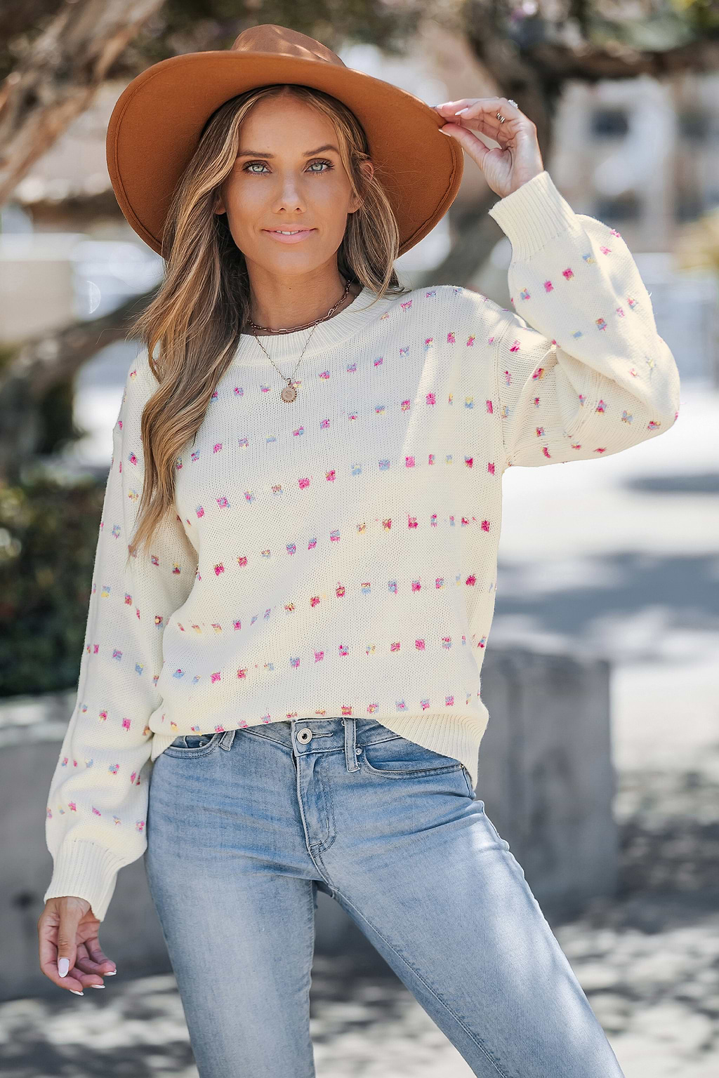 Rainbow Dots Long Sleeve Sweater