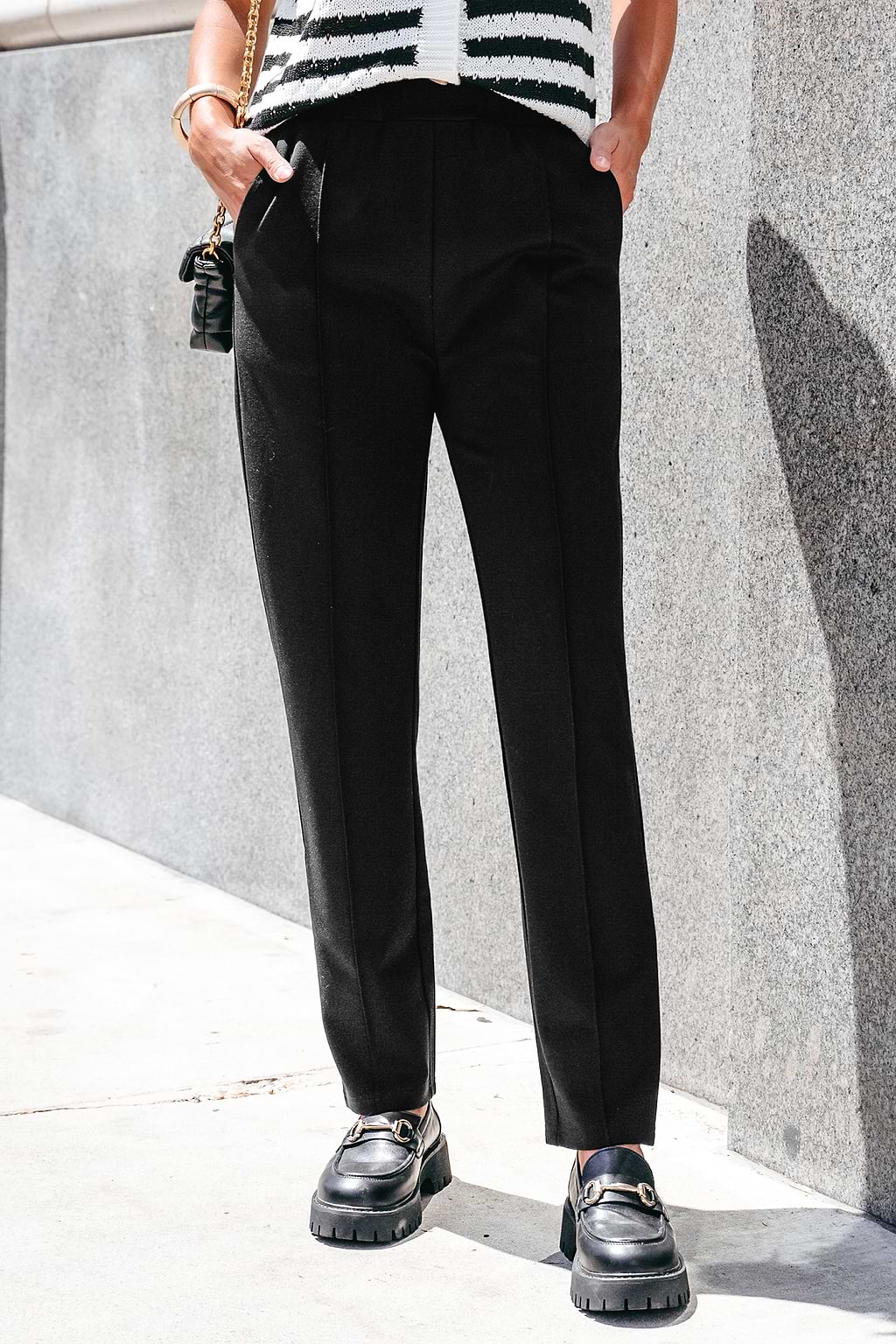 Pantalones pitillo negros de jersey