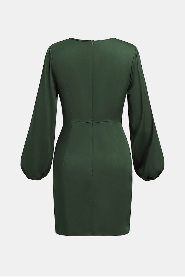 chinese dress ladies Berydress Women's 3/4 Sleeve V-Neck Draped Faux Wrap Sheath Knee-Length  Solid Stretchy Cotton Business Wear to Work Dress (S, 6083-Army Green) at  Amazon Women's Clothing store main image 0