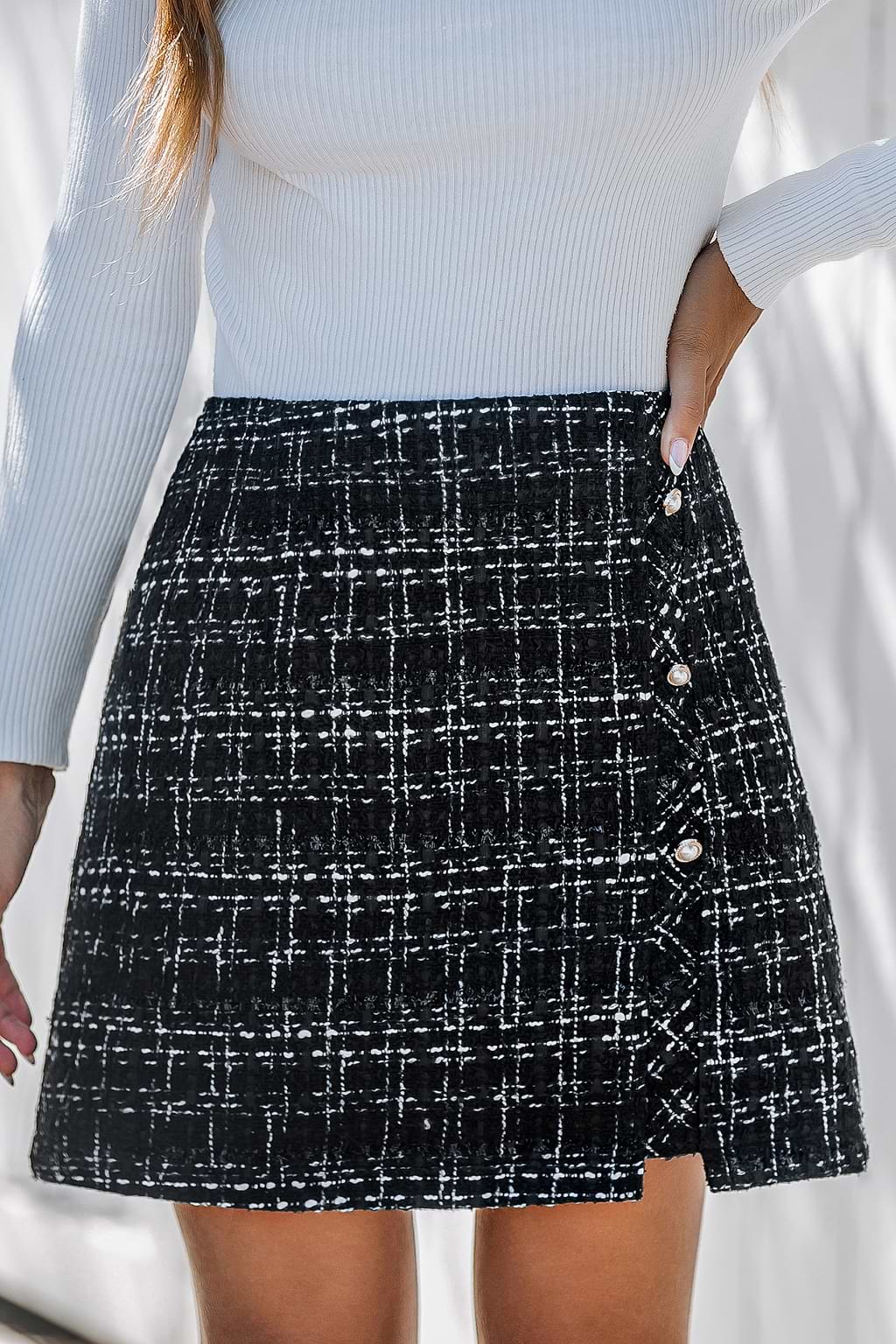 Minifalda negra a cuadros