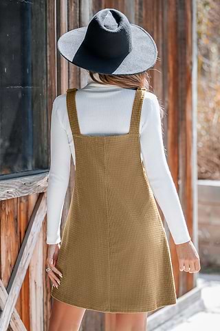 Jupe Salopette Femme à Carreaux - Col En V, Bretelles, Poches | Style Décontracté, Mini Robe