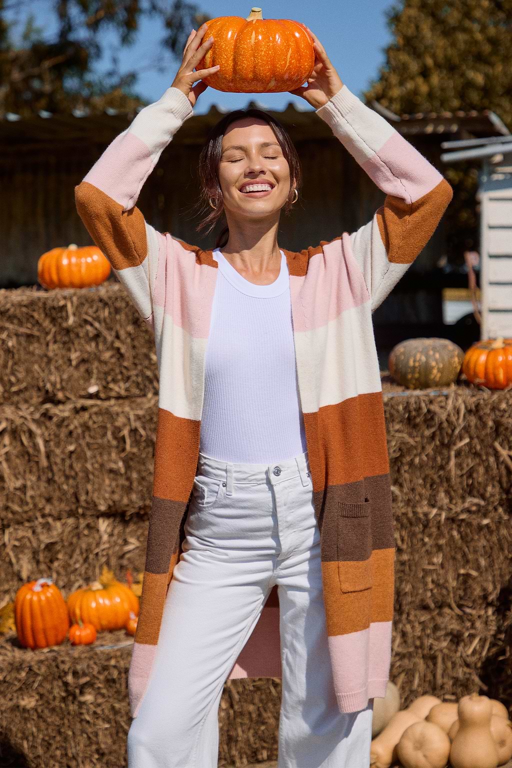 Colorblock Open Front Long Sleeve Longline Cardigan